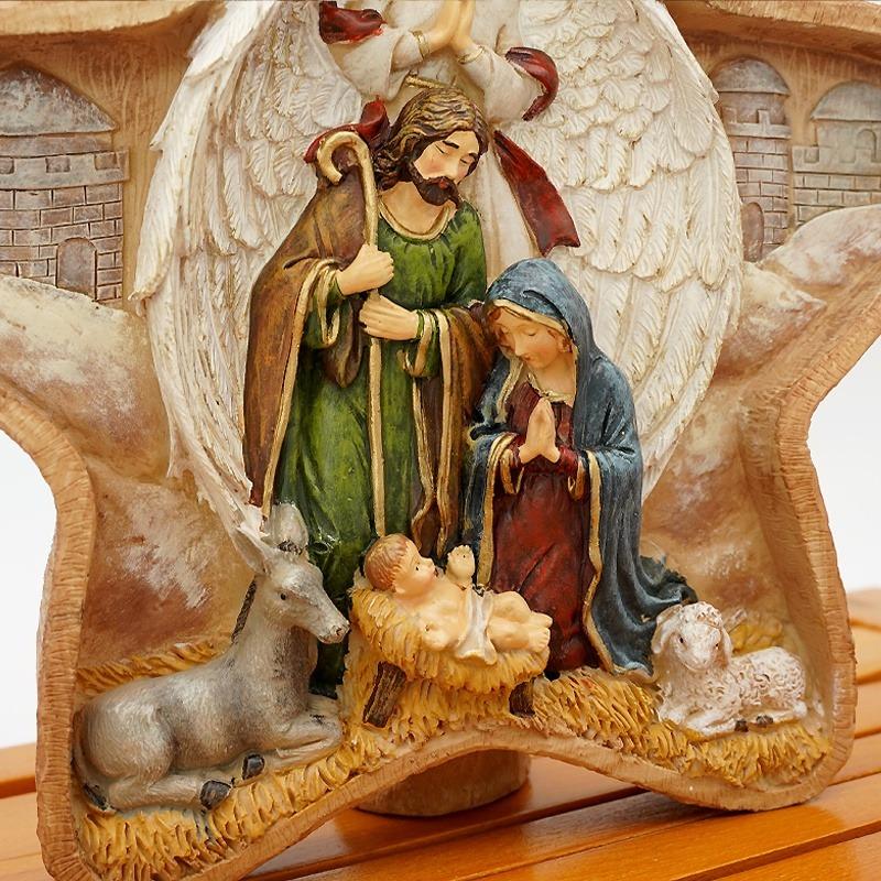 Szopka statua dzieciątko jezus szopka bożonarodzeniowa figurki wystrój miniatury ozdoba kościół katolicki prezent dekoracja wnętrz;