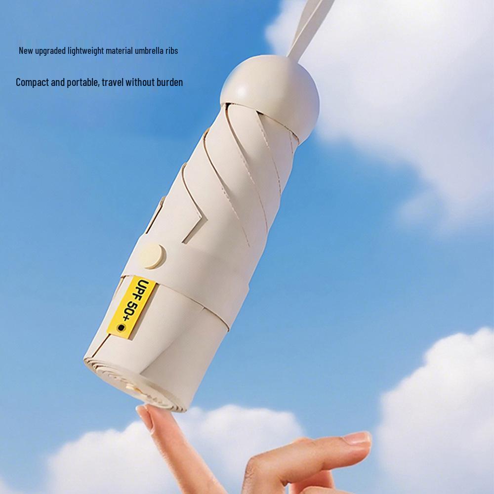 Compact Dual-Use Mini Umbrella: Anti-UV, Rainproof, Five-Fold Sunshade