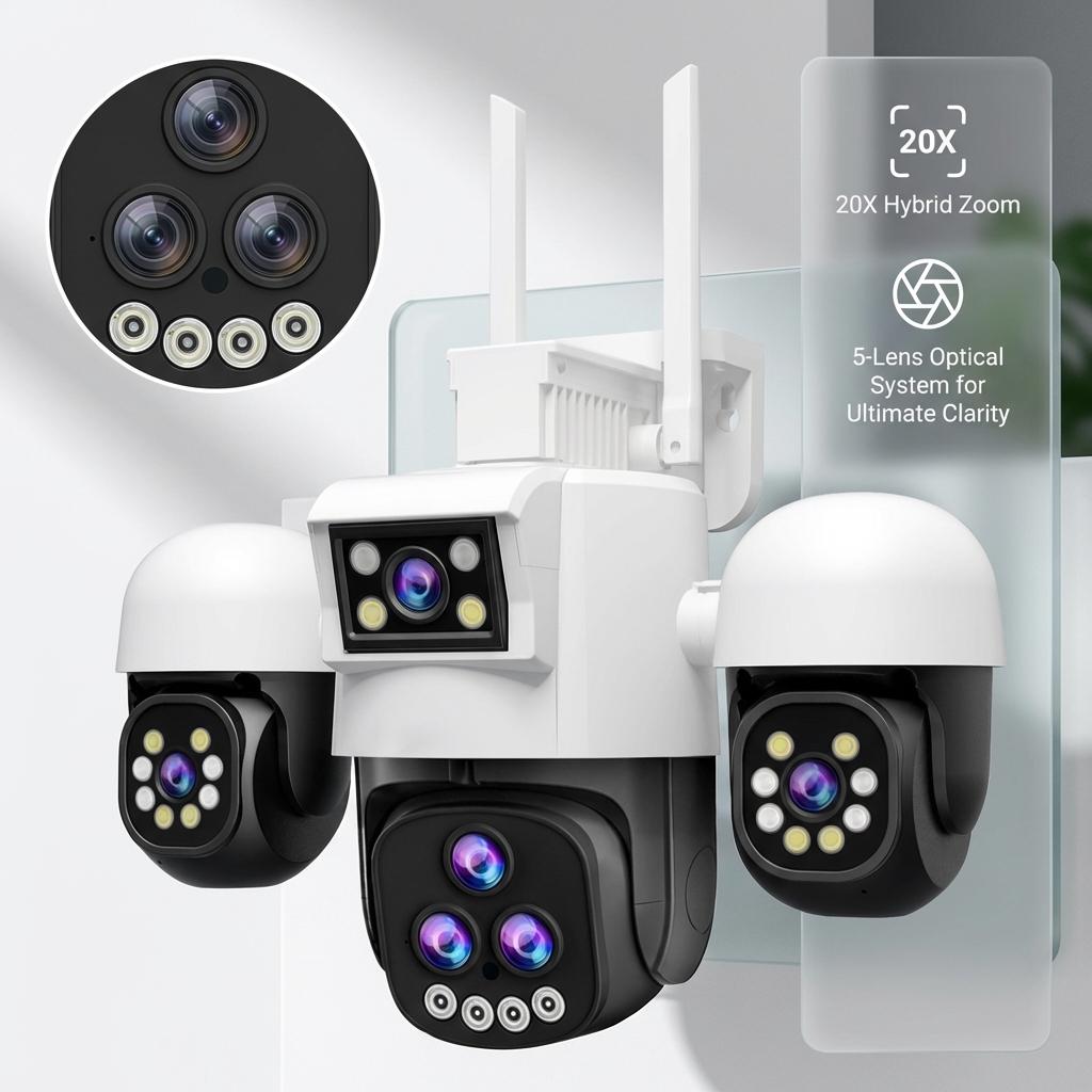 OKAM Security Camera 20X ZOOM HD 30MP WIFI Camera Outdoor Waterproof PTZ Motion Detection Night Vision Two-Way Intercom IP CCTV