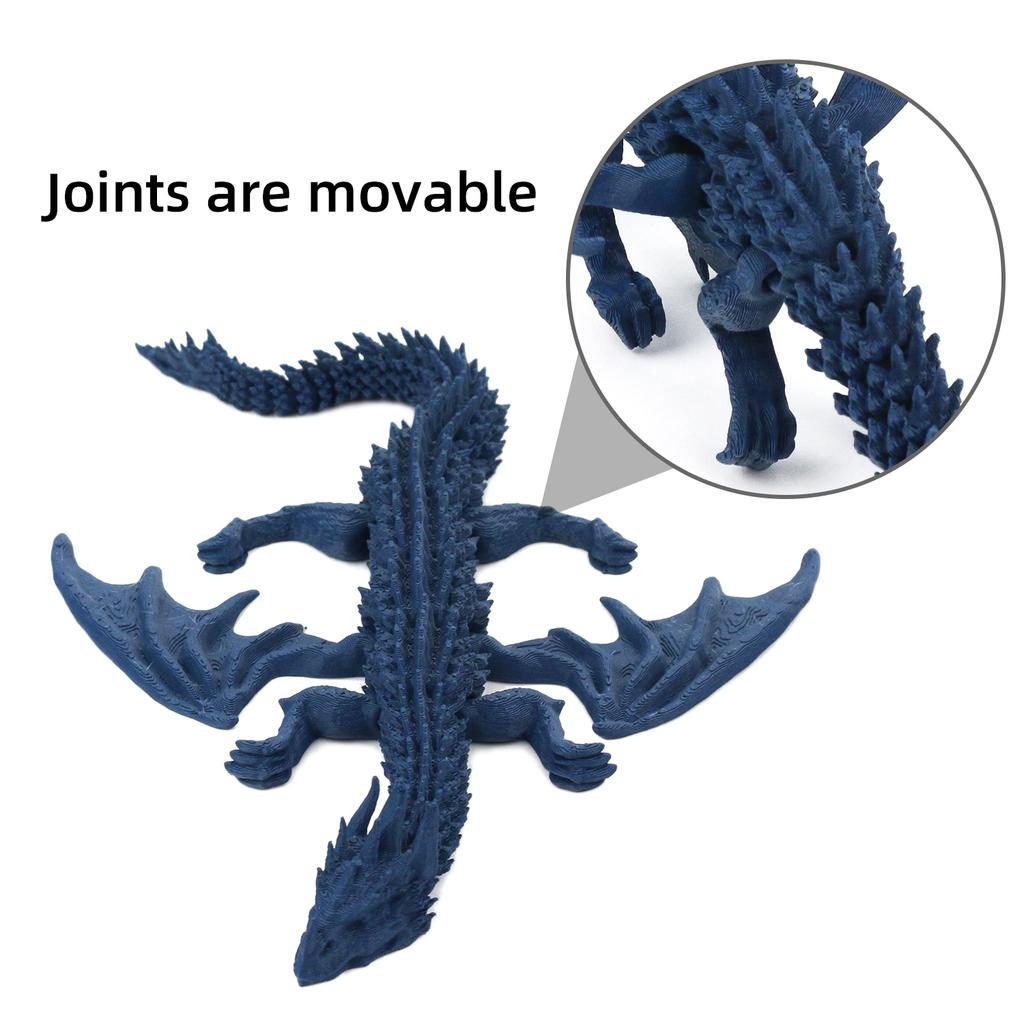 3D Printed Ancient Dragon, Cool Decoration, Simulated Dragon Model Figurine, Movable Joints, Office Decompression Toy