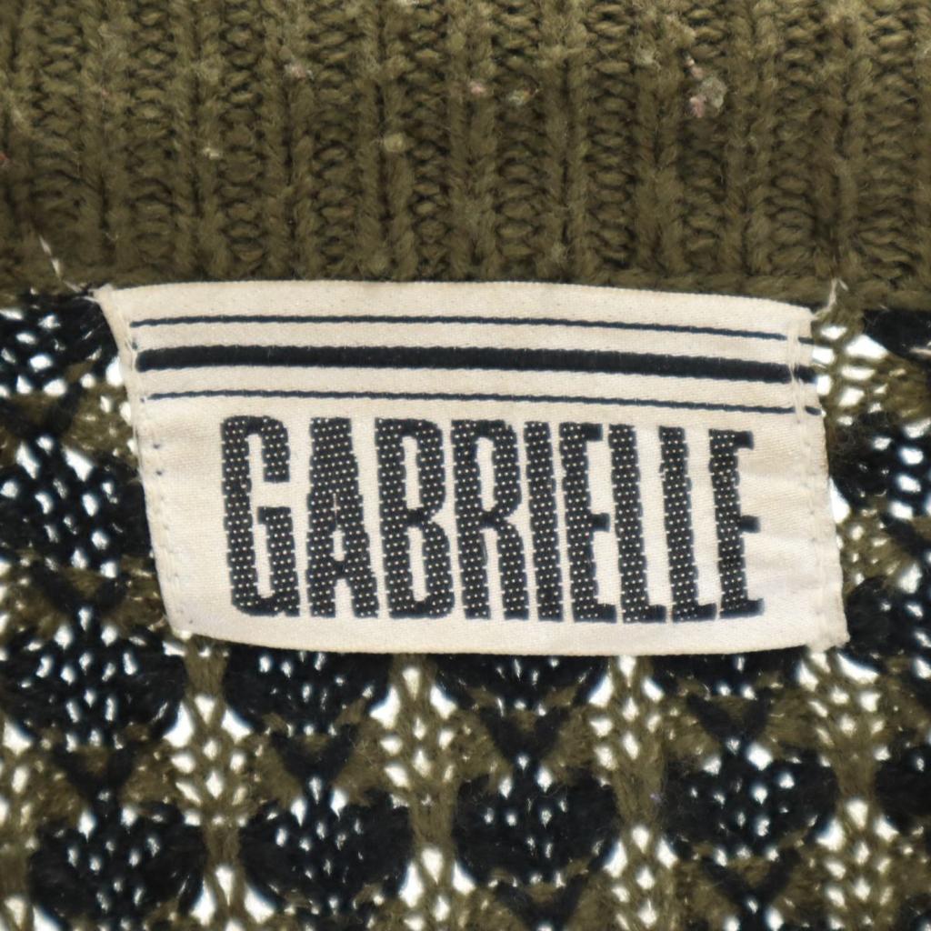 GABRIELLE 80er Jahre Old Overall Griff Langarmpullover S Khaki Strick Herren Gebraucht