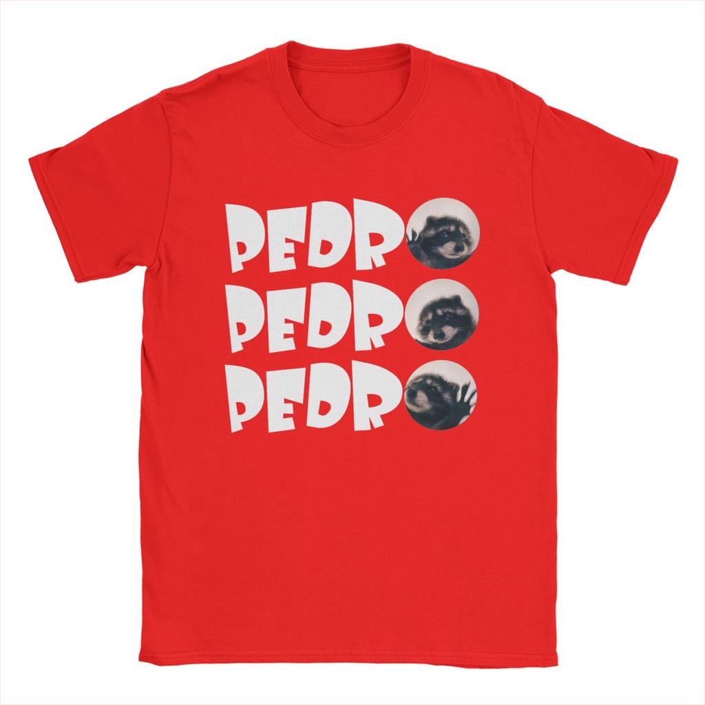 Men's T-Shirt Pedro The Dancing Raccoon Funny Cotton Tee Shirt Short Sleeve T Shirt Crew Neck Clothes Adult