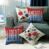 Unabhängigkeitstag Atmosphäre Brief Gedruckt Blumen Kissenbezug Schmetterling Heim Wohnzimmer Sofa Dekokissenbezug