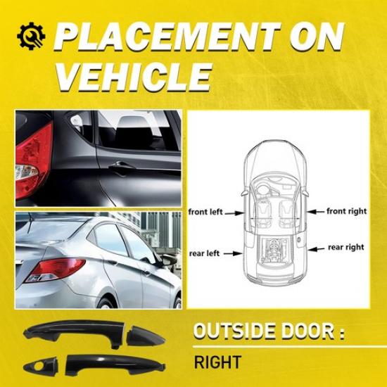 2X Door Outside Exterior Set Handles Side Right For 2016 Hyundai 2017 Accent LE