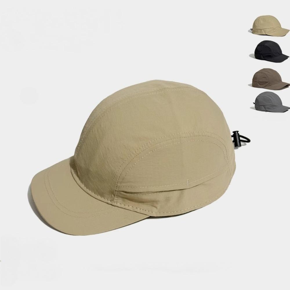Classic Black 5 Panel Net Cap for Men Women, Breathable Plain Style, Ideal for Running Travel Camping Outdoor Casual Fashion Hat