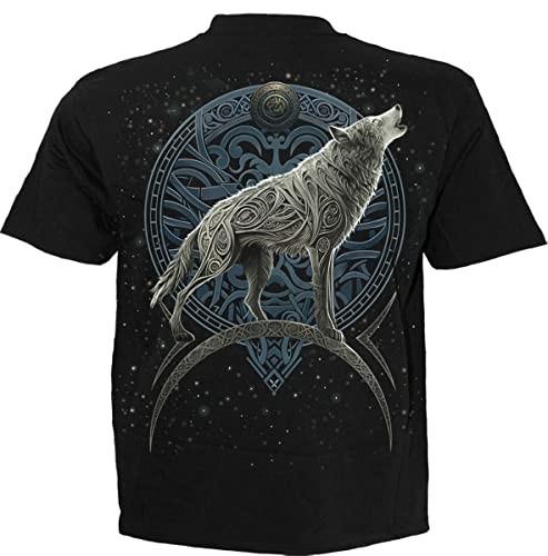 Spiral Celtic Wolf (Unisex Black Short Sleeve TShirts) Small S