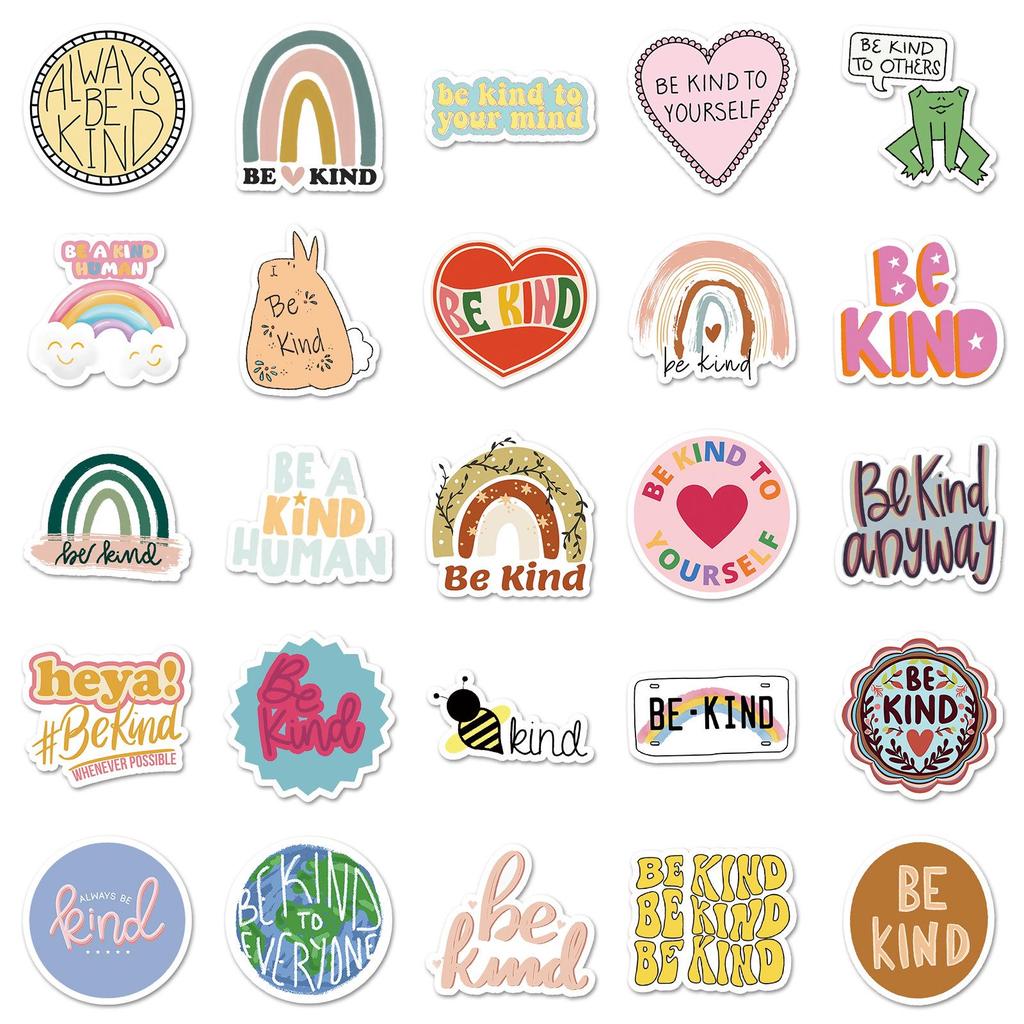 50PCS Positive Psychology Stickers: Motivational English Sentences, Waterproof Decorative Journal Stickers