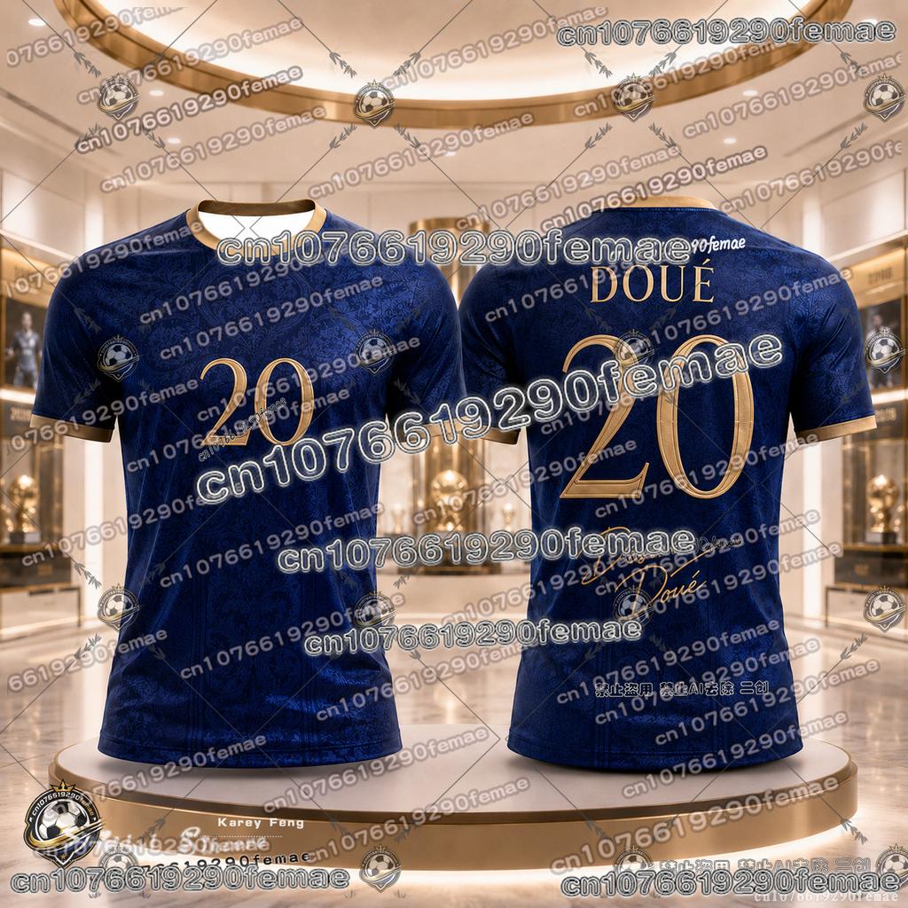2026 France Soccer Fan T Shirt Mbappe No 10 Dembele No 7 Kids Adults Quick Dry High-quality Football Shirt Family Matching Top