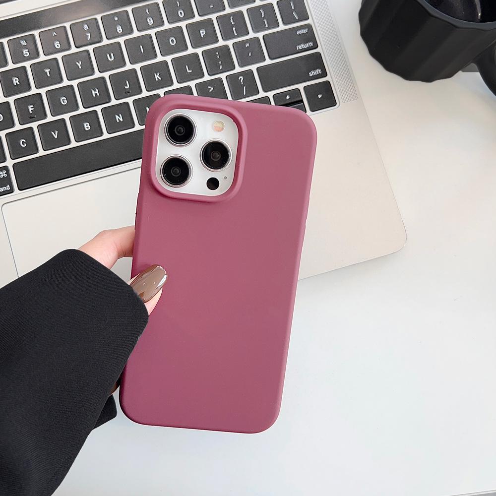 Capa de Celular iPhone 16 de Silicone Líquido Verdadeiro 14promax Coreana 12 Premium 13 Cor Sólida 11