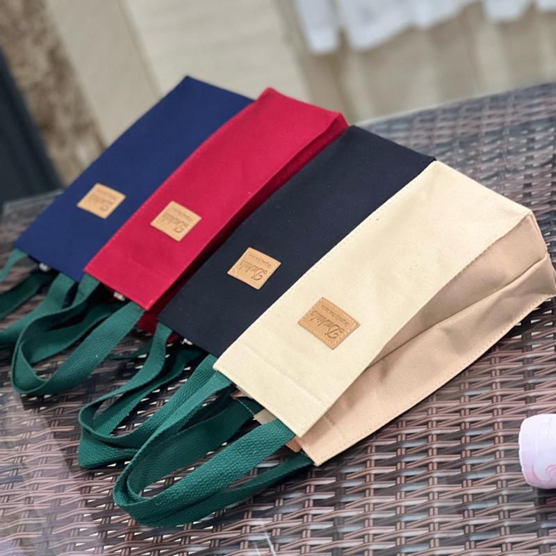 Minimalist Portable Canvas Handheld Student Water Cup Bag Insulation Cup Cover Umbrella Bag Zero Wallet Mommy Bag