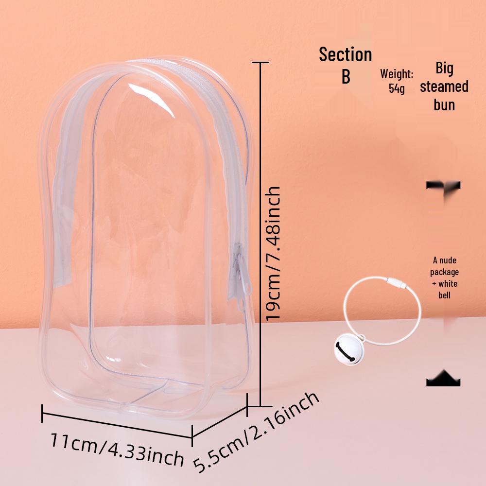 19cm Vinyl Protective Doll Case: Cotton Ita Bag with Transparent Display, Dustproof Hanging, and Large Storage Compartment
