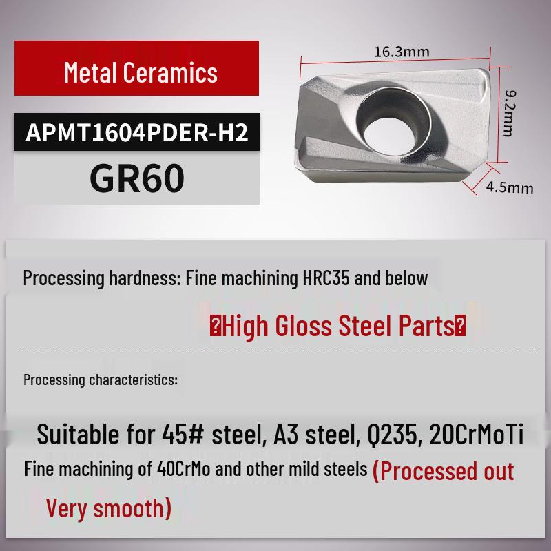 APMT1604PDER R0.8 Cermet CNC Milling Cutter Blade 1135 Machining Center Tool Head