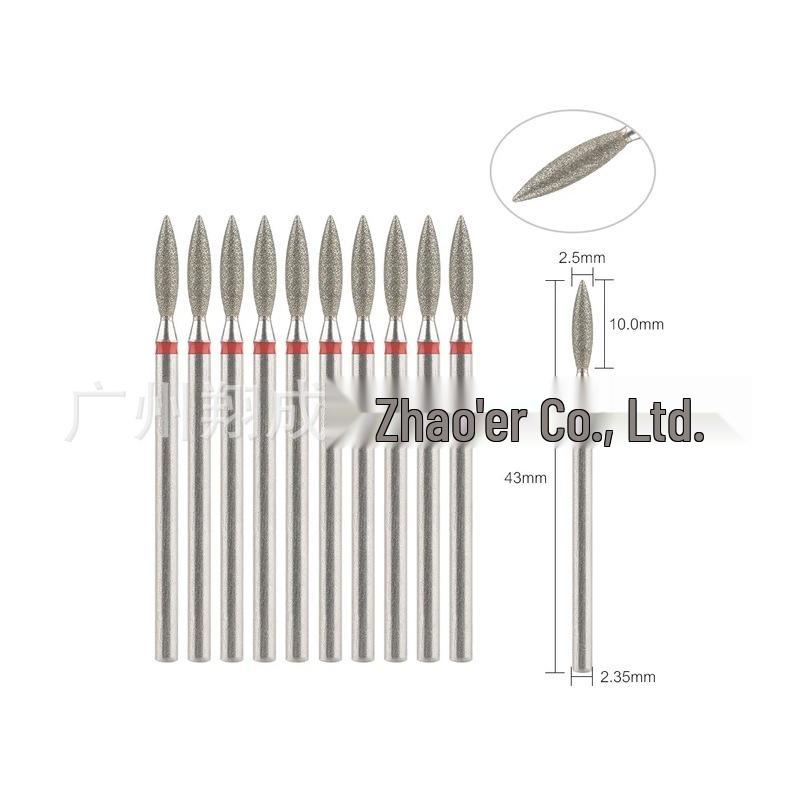10-Piece Nail Art Diamond Drill Bits for Pre-Treatment and Grinding Dead Skin & Calluses