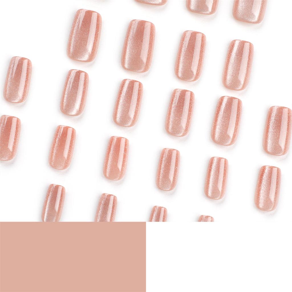 Medium Short False Nails Cat Eye Press On Nails Full Cover False Nails False Nails Tips Acrylic Nails Manicure Supplies