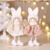 Ming Guan Christmas Reindeer Angel Pendant with Plush, Cute Rabbit Ear Doll, Tree Decoration