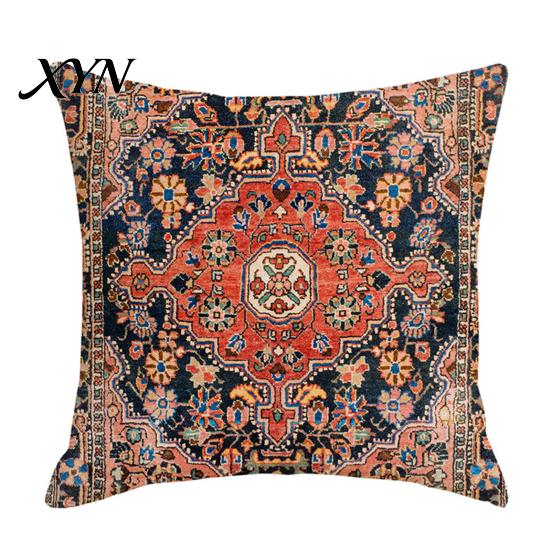 Square Pillow Case Boho Throw Covers, 18 x Inch Bohemia Bedroom Pillowslip Ethnic Style Cushion Case, Decorative Pillowcase for Sofa Couch