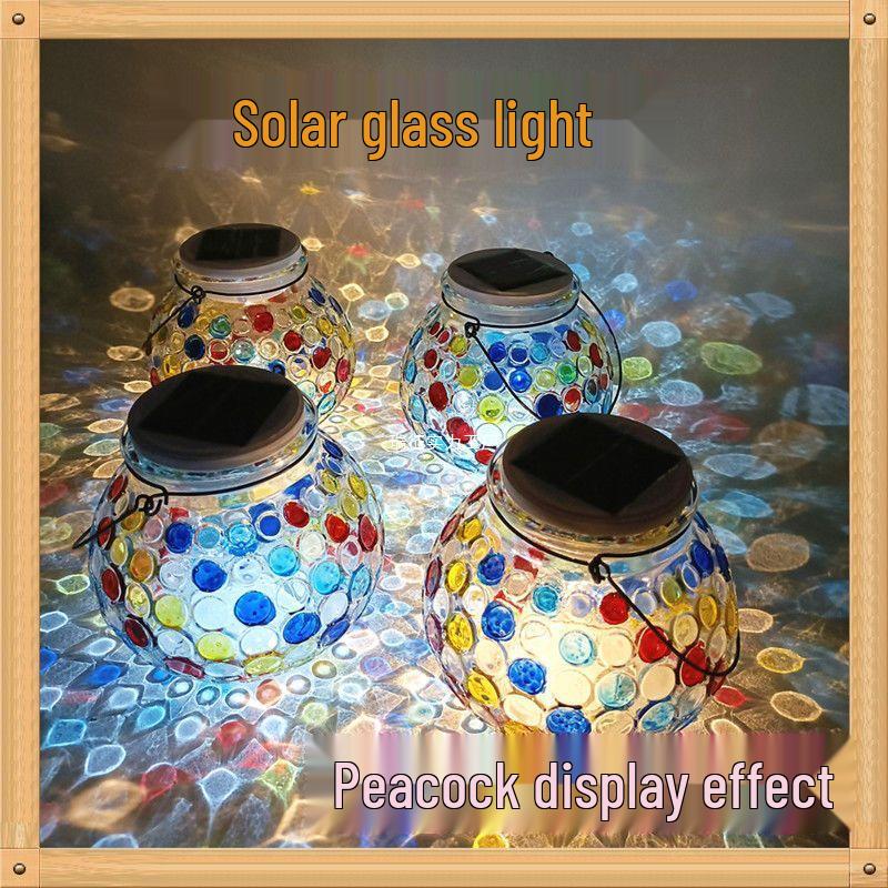 Solar Garden Glass Dot Lights for Outdoor Decoration