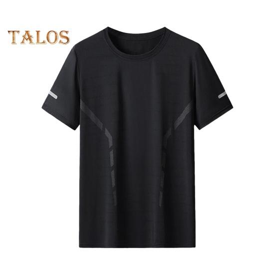 Sommer T-skjorte for menn Is Silke Rundhals Løs Pure Color Kortermet Pullover Uformell Daglig slitasje Sport Fitness Topp