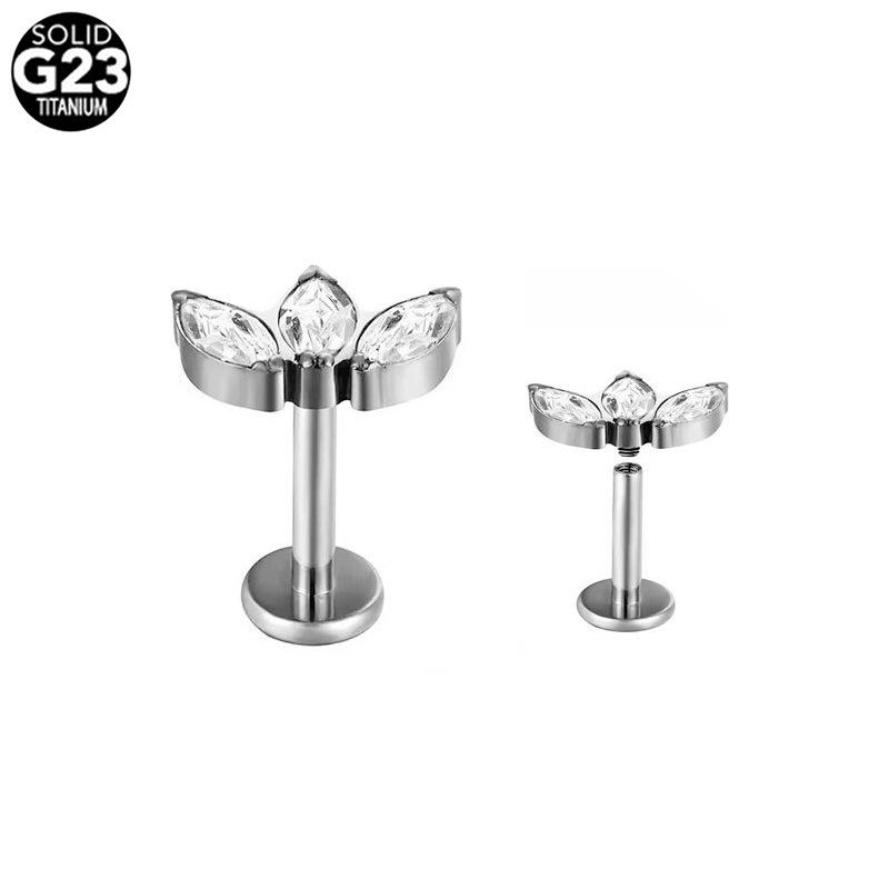 

Титановый сплав G23 Лабрет и серьга для пирсинга губы и уха с бриллиантовой огранкой и цирконом «Лошадиный глаз» 1.2x6mm