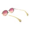 Vivienne Westwood Mirror Leg Hollow Logo Design Metal Round Sunglasses Unisex sunglasses Gold VW7022-1-457