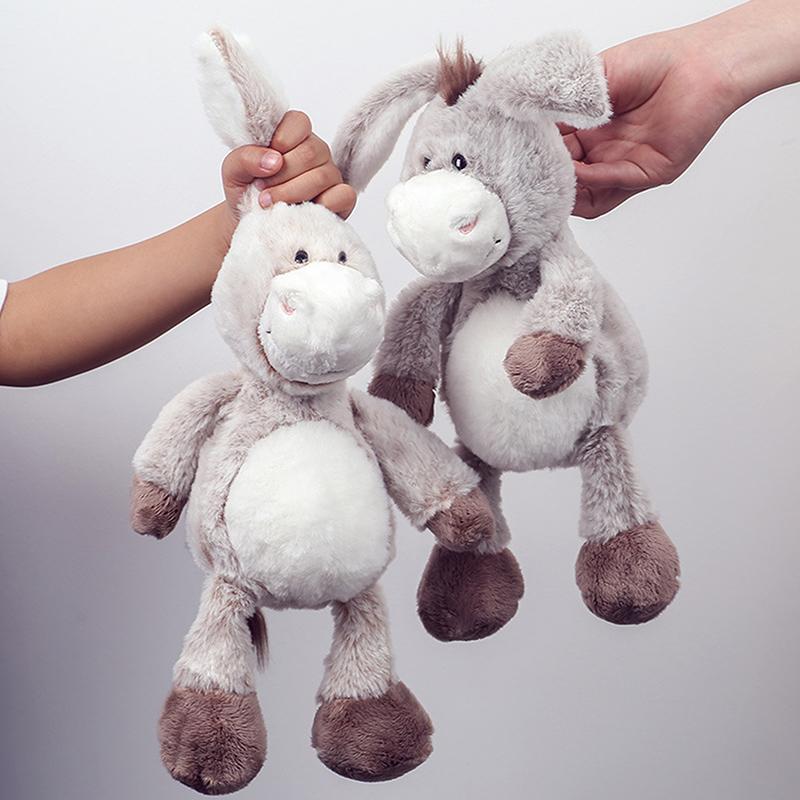 1 Piece Boys And Girls Fluffy Stuffed Animal Donkeys For Cuddling Playing Toy 25/32Cm Soft Plush Donkey Toys Diy Decoration