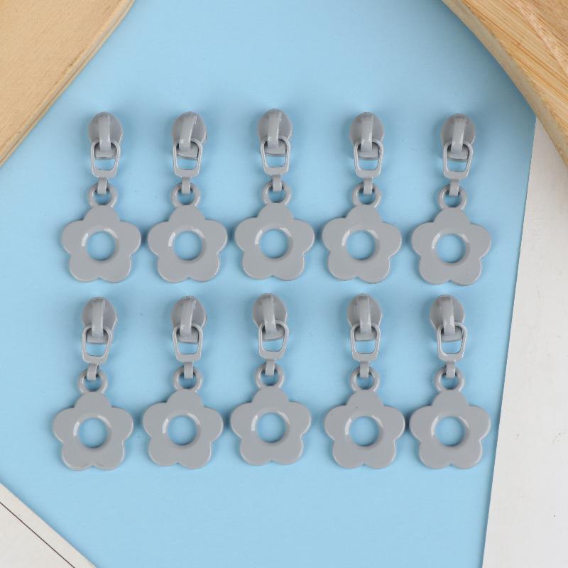 10Pcs Cute Little Flower Zipper Head For #3 Nylon Zippers Suitable For Home Sewing Diy Handmade Zipper Replacement
