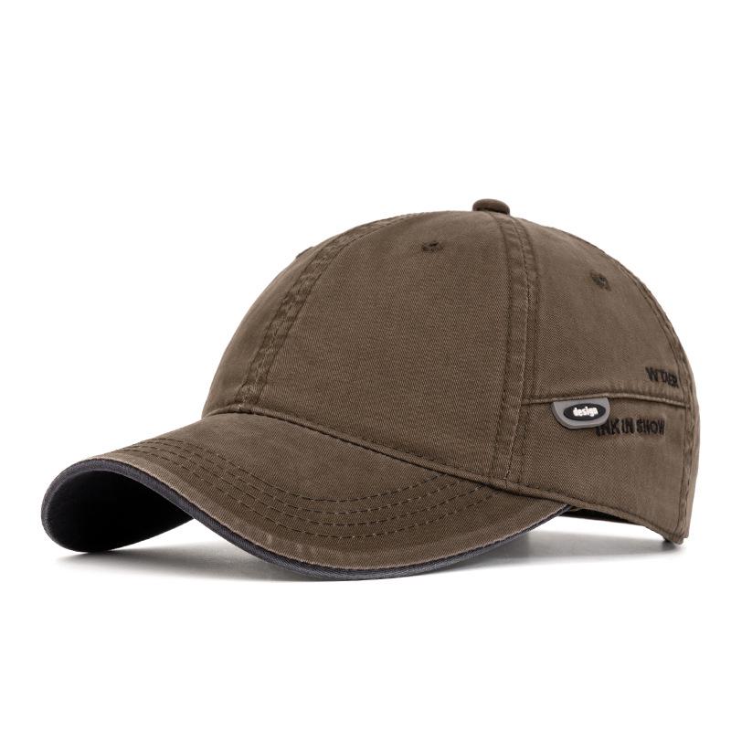 Erkek Pamuklu Düz Renk Kavisli Siperli Beyzbol Şapkası - İlkbahar ve Yaz İçin Dış Mekan/Güneş Şapkası