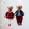 Send Girlfriend Couple Bear Plush Bear Creative Christmas Tree Decorative Pendant Simulation Foam Bird Red Scarf Hat Bird