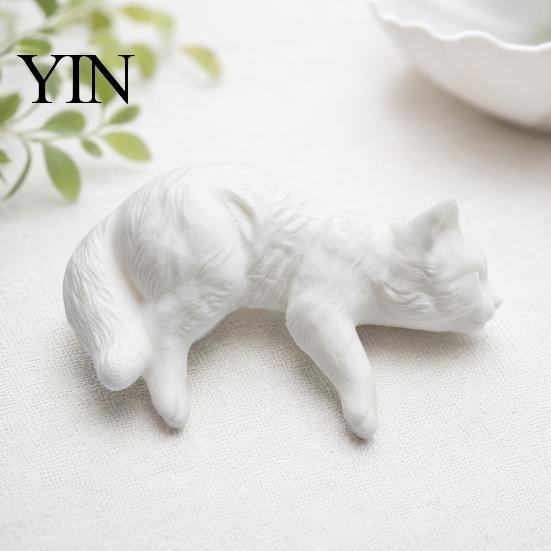 Cat Shelf Decoration Cute Figurine Computer Monitor Decor, 3D Printed Screen TV Topper, Small Kitten Car Dashboard Ornament for Rearview Mirror,