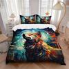 3pcs Colorful Fox's Quilt Cover Set - Soft and Cozy Bedroom, Guest Room and Dorm Decorative Bedding 3-Piece Set 1 Quilt Cover + 2 Pillow Shams.J0