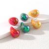 6Pcs Chunky Waterdrop Earrings Sets Dupes for Women Matte Colorful Dome Tear Drop Stud Earrings Trendy Y2K Jewelry Gifts