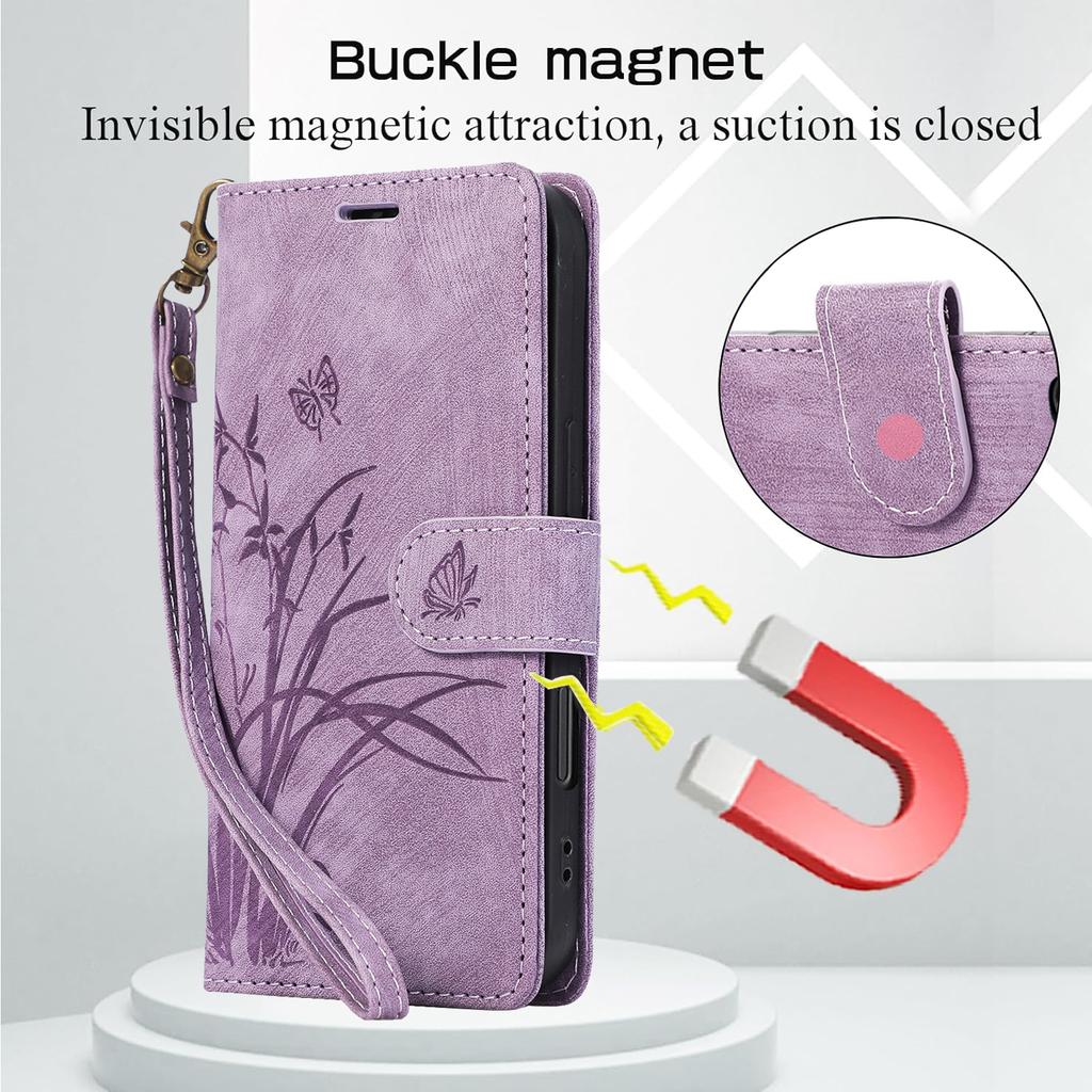 Wallet with Card Holder Wrist Strap Kickstand Leather Phone Case for iPhone 16 15 14 13 12 11 Pro Max X XS XR 7 8 Plus Cover