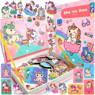 Magnetic Book Puzzle Unicorn Blocks Large Set