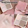 Judydoll 3D Highlighter Contour Bronzer Palette Nude Makeup Natural Color Rendering Long-lasting Waterproof Cosmetics, 01 A01, 1 Piece