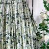 Prairie Chic Spring Summer Women Midi Skirt High Waist Green Floral Print Fresh Skirt Cotton Vintage Ladies' A-Line Skirt