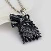 Serie TV Lupo Stark Trono portachiavi Inverno Sta Arrivando Collana con Ciondolo Vintage Logo 3D Famiglia Stark Gioielli Souvenir Regalo