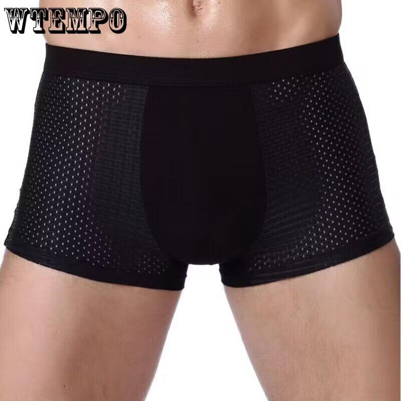Men Sexy Boxers Underwear Underpants Blue Black L XL XXL 3XL Silky Cool Breathable Mesh Casual Sports Fashion Fitness Ventilate