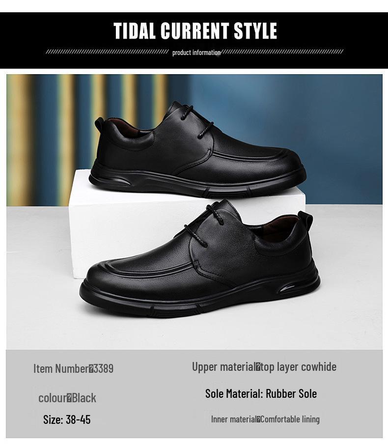 Men's Spring Formal Leather Shoes - Breathable, Genuine Leather, British Style, Versatile for Casual or Work