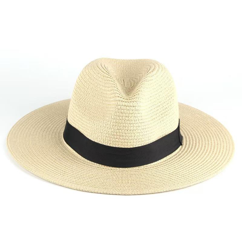 Chapeau de paille d'été Mode Déguisement Chapeau haut de forme Adulte Tissé à la main Pare-soleil Chapeau de protection solaire Spot