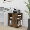 VidaXL Rolling Cabinet Smoked Oak 60x53x72 Cm Engineered Wood 815969