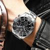 OLVES Men's Stylish Quartz Watch, Popular, Metal Band, Casual, Waterproof, Easy-to-Read Black Dial, Business, Fashion, Watch