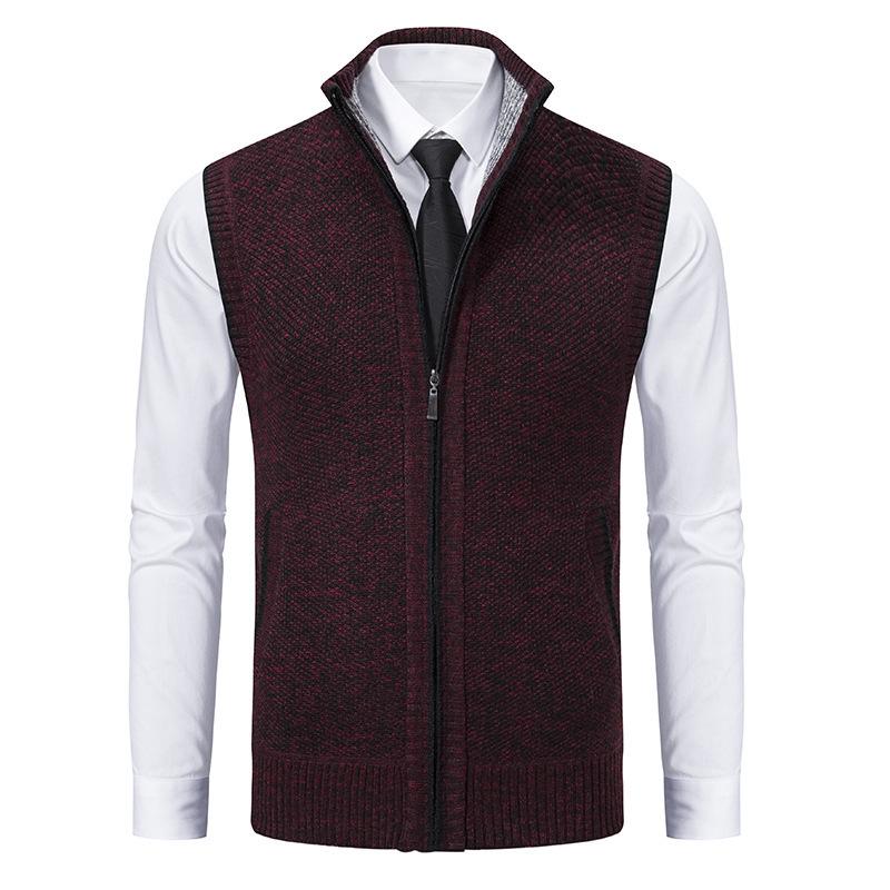 Ärmellose Strick-Cardigan-Weste für Herren - Winter & Herbst Plus Samt Warme Weste