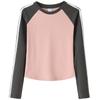 Spring and Autumn Women's Casual Clashing Retro Plug Sleeve Long Sleeve Bottom Inner T-shirt