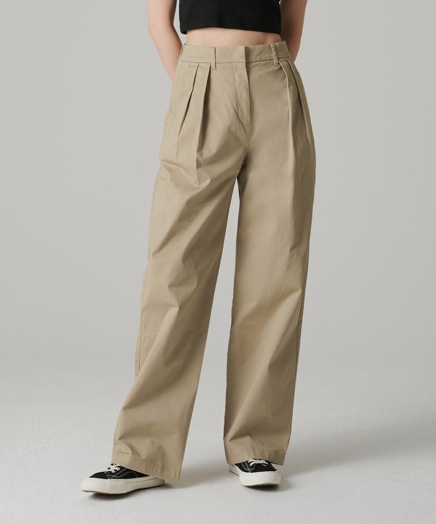 MUSINSA STANDARD WOMAN Women'S Reverse Two-Tuck Wide Chino Pants [Beige]
