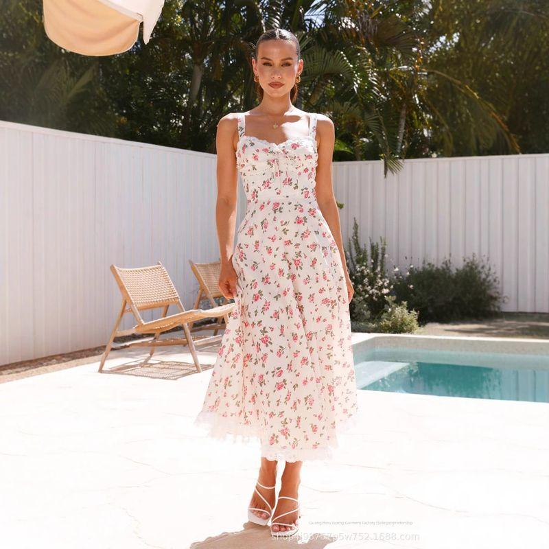 

Fashion 25 Spring and Summer Floral Slip Dress Fresh Elegance Lace Dress Pink S