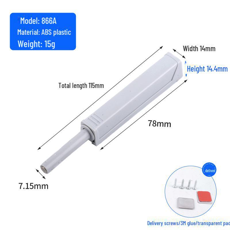 Push-to-Open Cabinet Door Rebounder: Handle-Free, Invisible Self-Bounce Accessory for Wardrobe and Cabinets