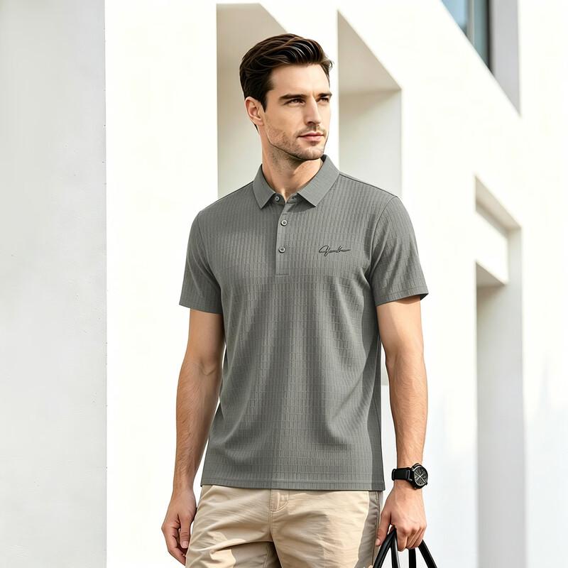 Shanshan Men's Ice Silk Blend Polo Shirt