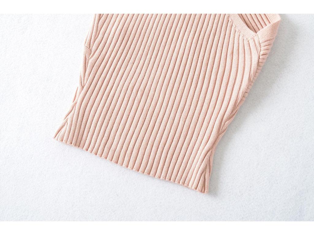 Elegant Women's Chic One-Shoulder Knit Vest – Slim-Fit, Hollow-Cut, Cropped, Waist-Cinched Design