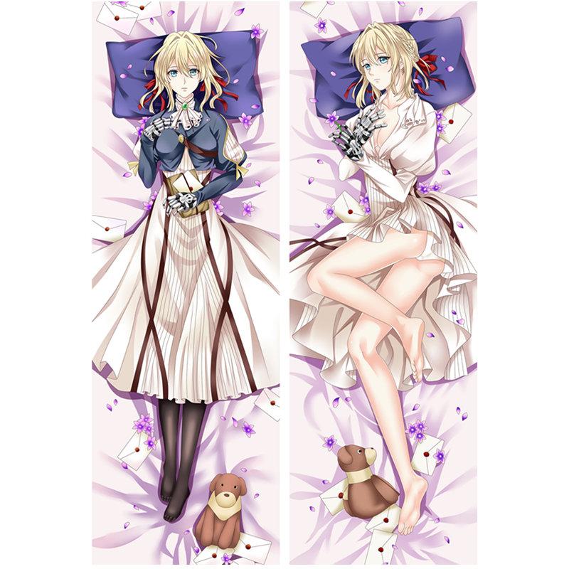 60x180cm Anime Violet Evergarden Dakimakura Kılıfı Yastık Kılıfları Gerçek Boyutlu Vücut Sarma Yastık Kılıfı Manga Otaku