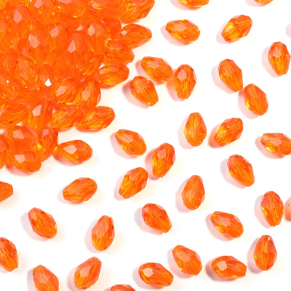 50pcs/lot 8x12mm Droplet Shaped Crystal Beads Colorful Loose Spaced Faceted Glass Beads For DIY Exquisite Bracelet Earring Gifts